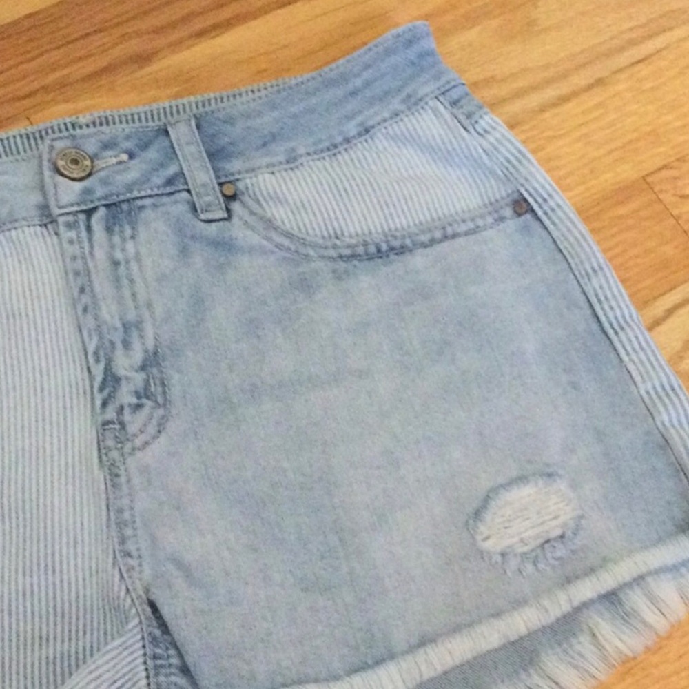Rewash Blue Distressed Denim Shorts - Picture 6 of 9
